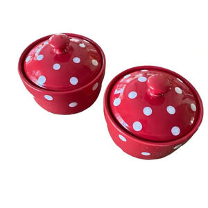 Baking Days Red by SPODE Miniature Baking Dish Set of Two Discontinued EUC